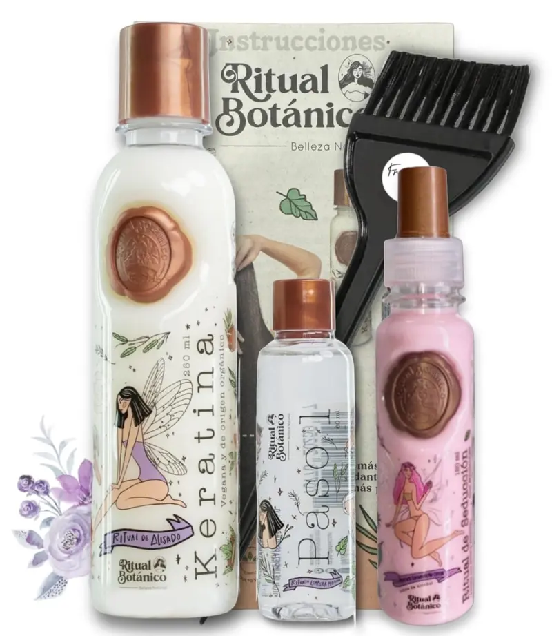 Kératine Ritual Botanico 250 ml & Protecteur Thermique 120 ml – Alisage Progressif Bio Végan, Sans Formol ni Ammoniac | Produit Colombien