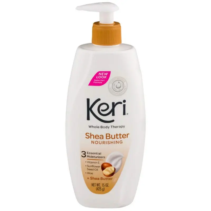 Keri Lotion Nourrissante au Beurre de Karité pour le Corps – Lot de 4 flacons de 15 onces (425 g)