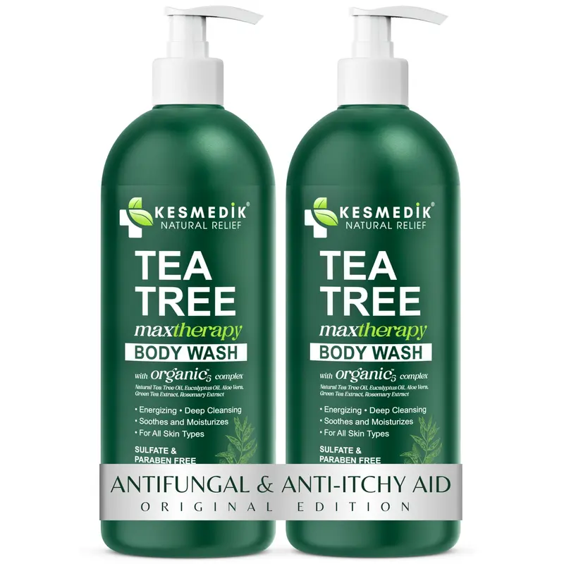 KESMEDIK MaxTherapy Gel Douche Arbre à Thé – Apaise Peau Sensible, 2-Pack Édition Originale