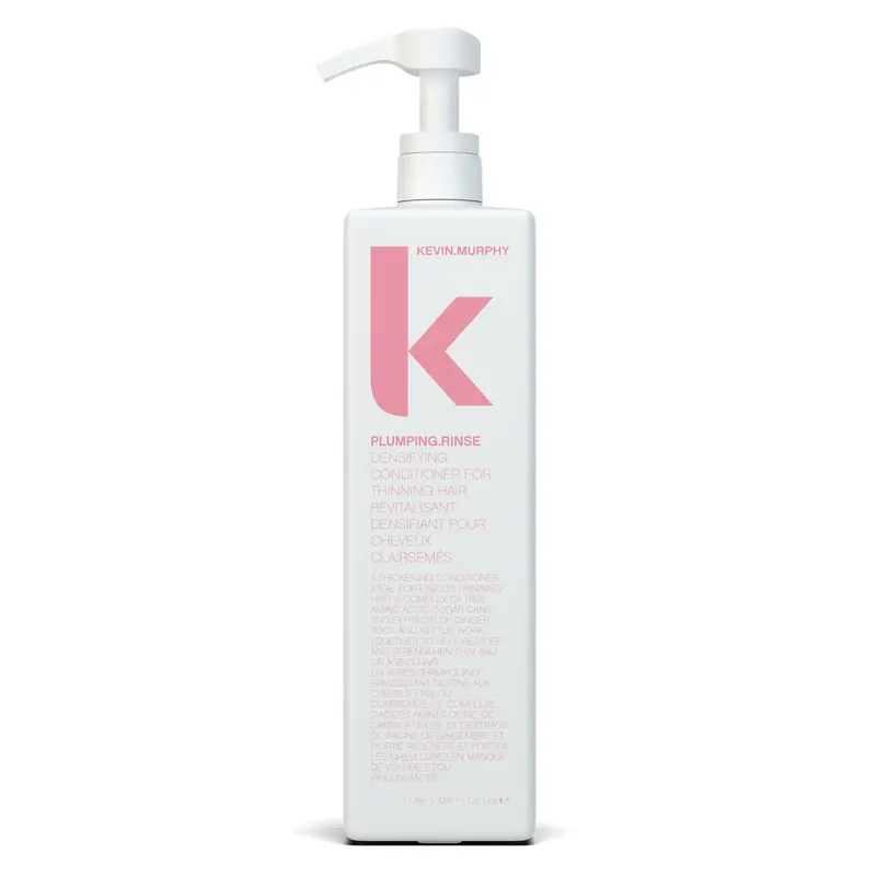KEVIN.MURPHY PLUMPING.RINSE – Après-shampooing épaississant pour cheveux fins et vieillissants | Hydratant, brillance et volume | Extrait de bambou & beure de karité – 1 L