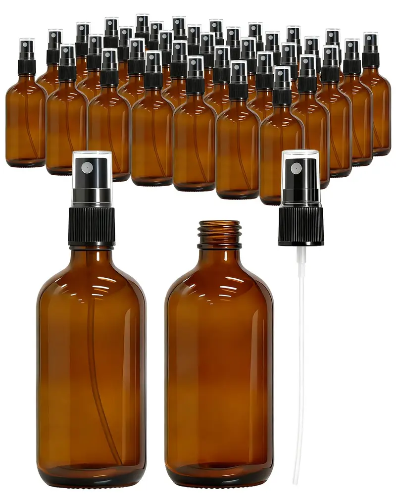 KEYWING 35 Bouteilles Spray Verre Ambré 4oz – Brume Fine