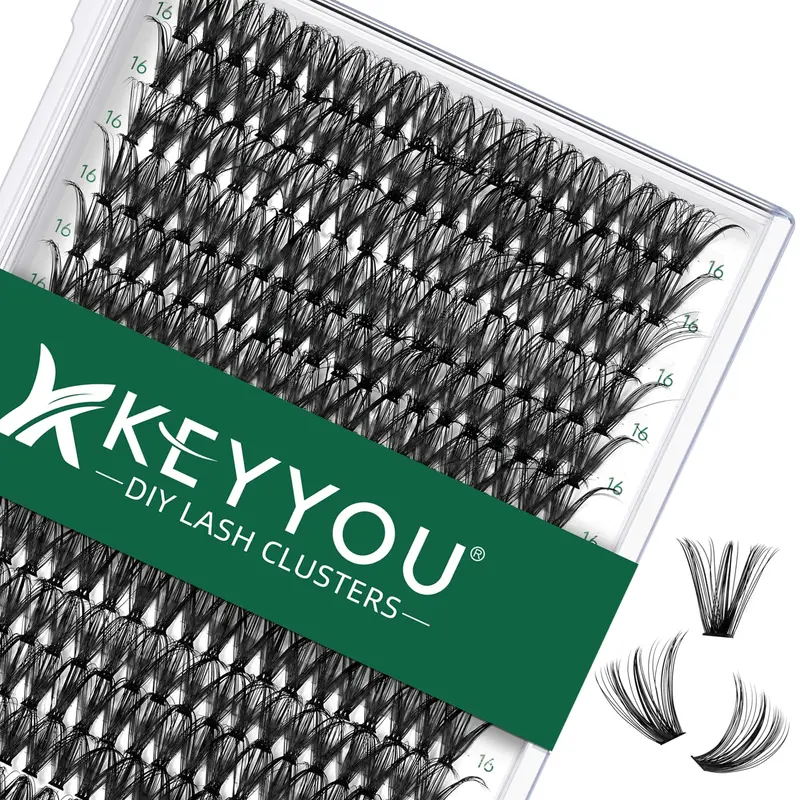 KEYYOU – Groupes Cils 300pcs, 40D-0.07D, 16mm – Extensions Doux et Naturels