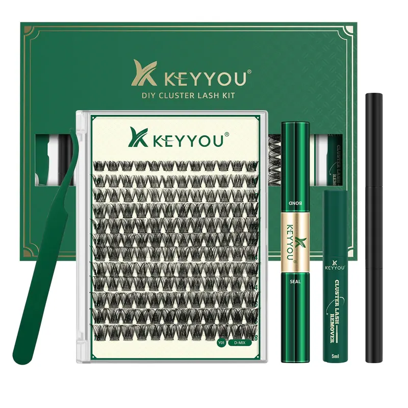 KEYYOU Kit clusters cils naturel wispy - 144 pièces (Y01)