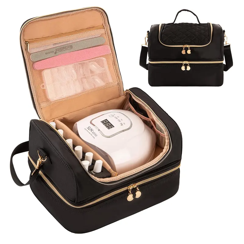 KGMCARE Organiseur Vernis 60 Bouteilles – Sac Noir pour Vernis et Lampe