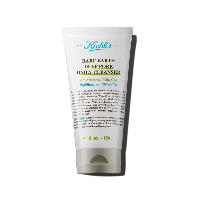 Kiehl's Rare Earth Deep Pore Daily Cleanser – Gel purifiant à l'argile amazonienne, sans parfum, 147 ml