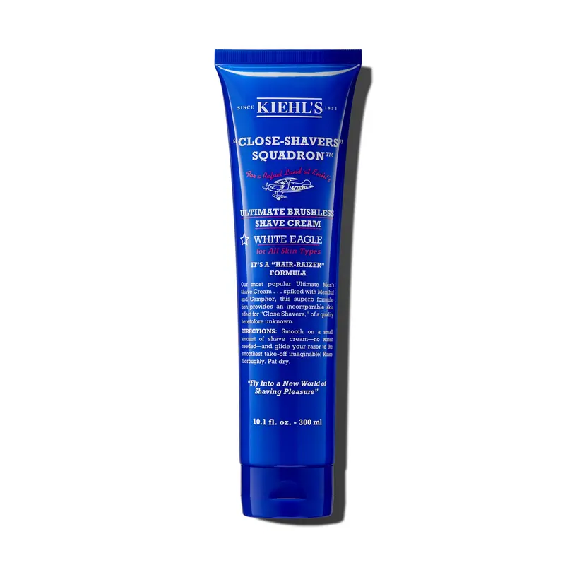Kiehl's Ultimate Crème de Rasage Sans Brosse — Menthol & Camphre, Fraîcheur Instantanée, Pour Toutes les Peaux, 10,1 oz