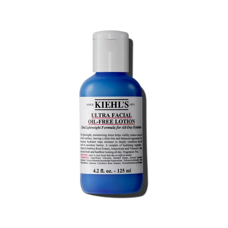 Kiehl's Ultra Facial Lotion Sans Huile – Hydratation légère pour peaux grasses à normales, sans parfum ni parabènes – 125 ml