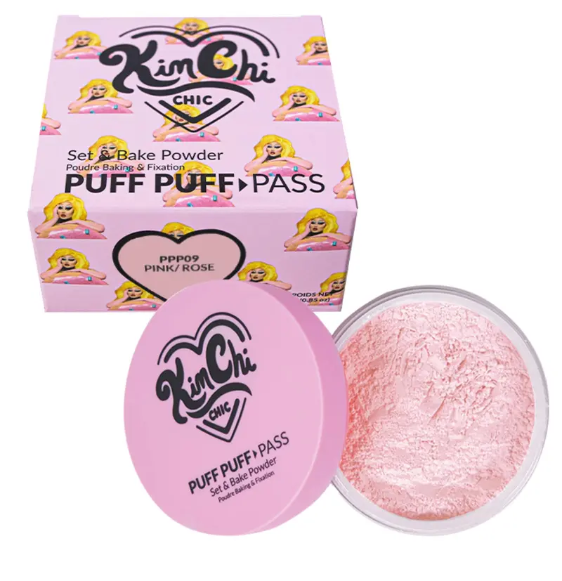 KimChiChic Puff Puff Pass – Kit de fixation et cuisson, poudre libre rose 09, fini velours