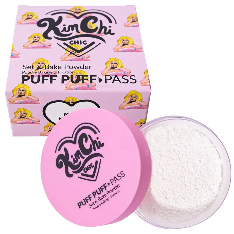 KimChiChic Puff Puff Pass Set et Bake Poudre Libre – Finition Matte Velours, Teinte Ivory-Lavande 01 Ivander | KimChiChic