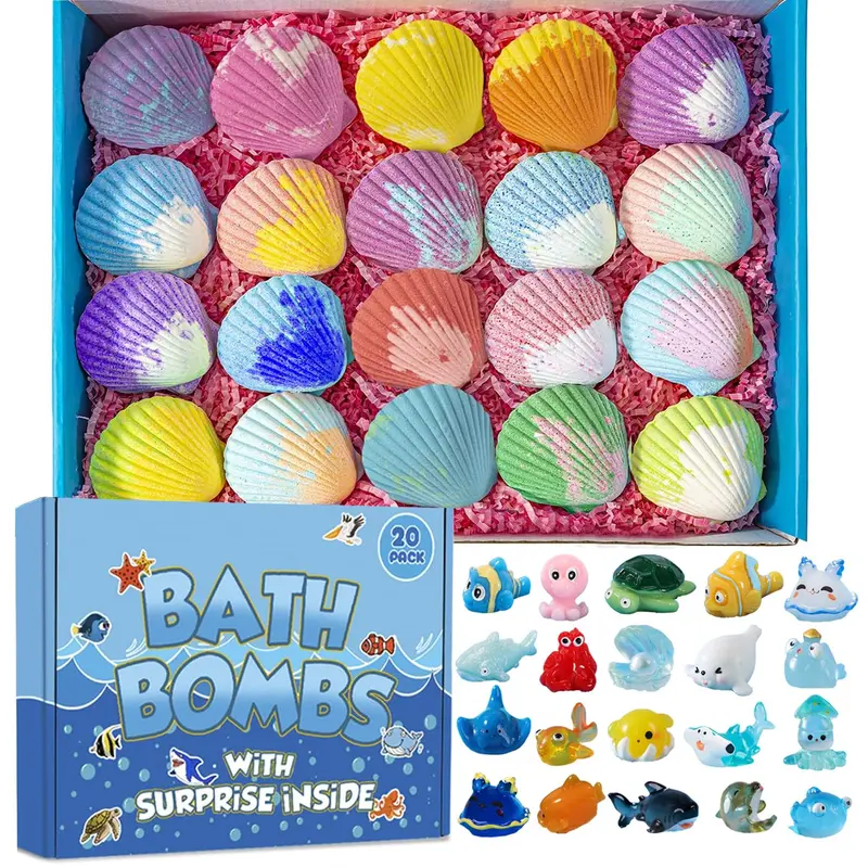 Kims Cosiart – Bombes de Bain pour Enfants avec Surprise Marine, Coffret 20 Bombes, Bulles et Parfums