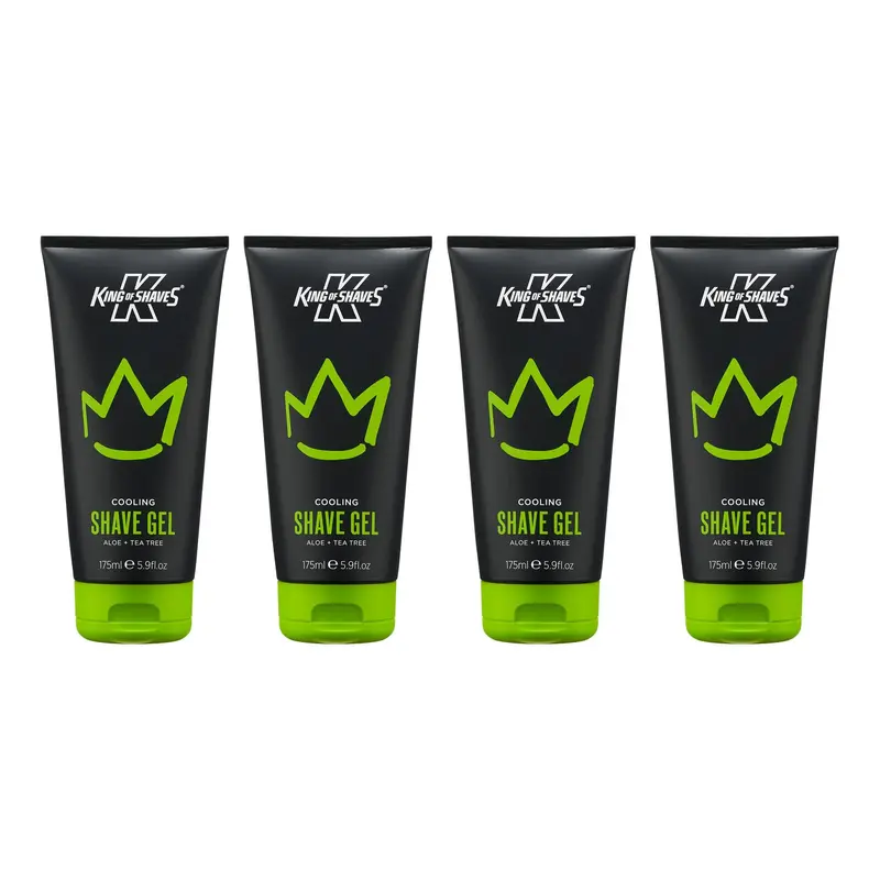 King of Shaves Gel de Rasage Rafraîchissant Aloe et Tea Tree 4x175ml