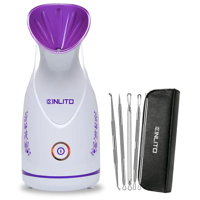 KINLITO Vapeur Faciale Nano Ionique – Humidificateur portable pour le visage et spa à domicile (violet)