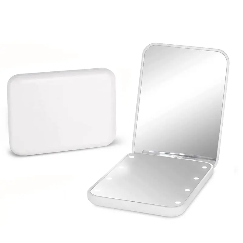 Kintion Miroir de Poche LED 1x/3x – Double-face Portable (Blanc)