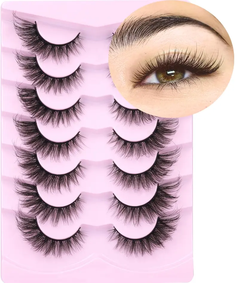 Kiromiro Cils en vison synthétique – Regard naturel 6D, Œil de Renard, Pack 7 Paires