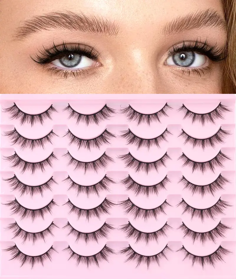 Kiromiro Cils Fausse Mink 16mm – Regard Naturel Wispy et oeil-de-chat | Lot 14 Paires