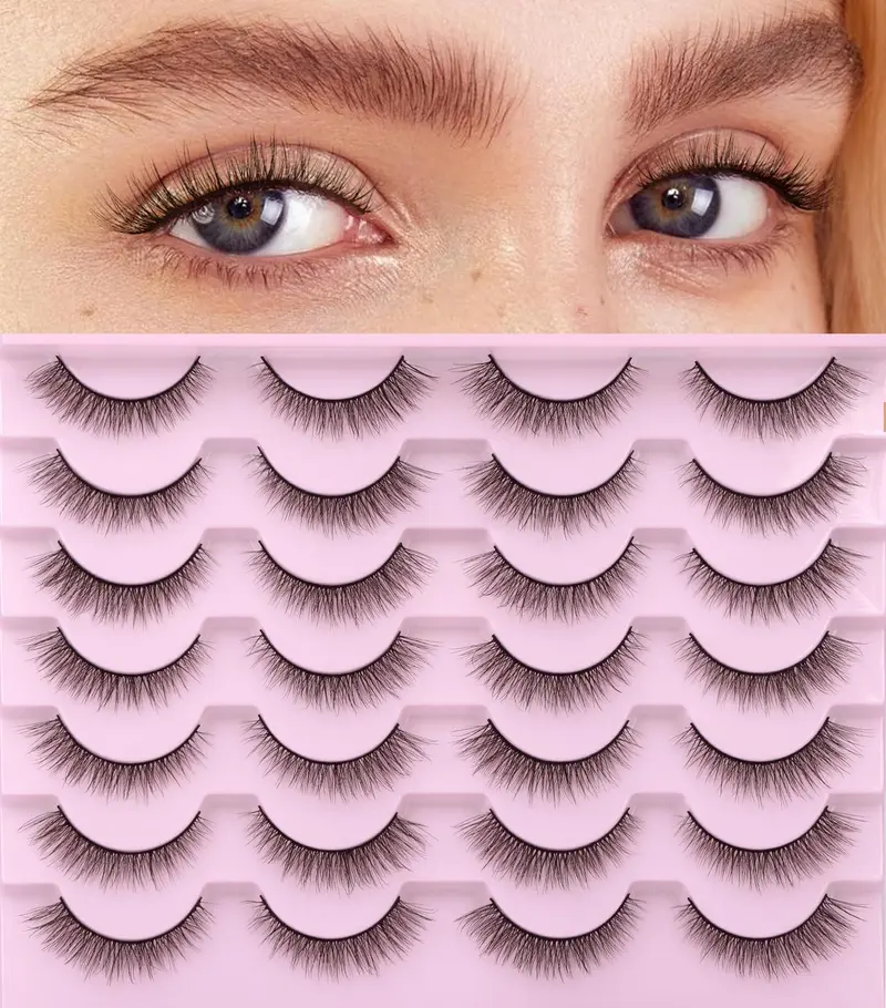 Kiromiro Cils Naturels 10mm – Faux Cils Doux, Sans Colle Incluse
