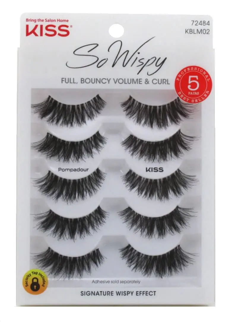 Kiss Cils Pompadour – Lot de 3×5 Paires – Volume généreux et Boucle durable
