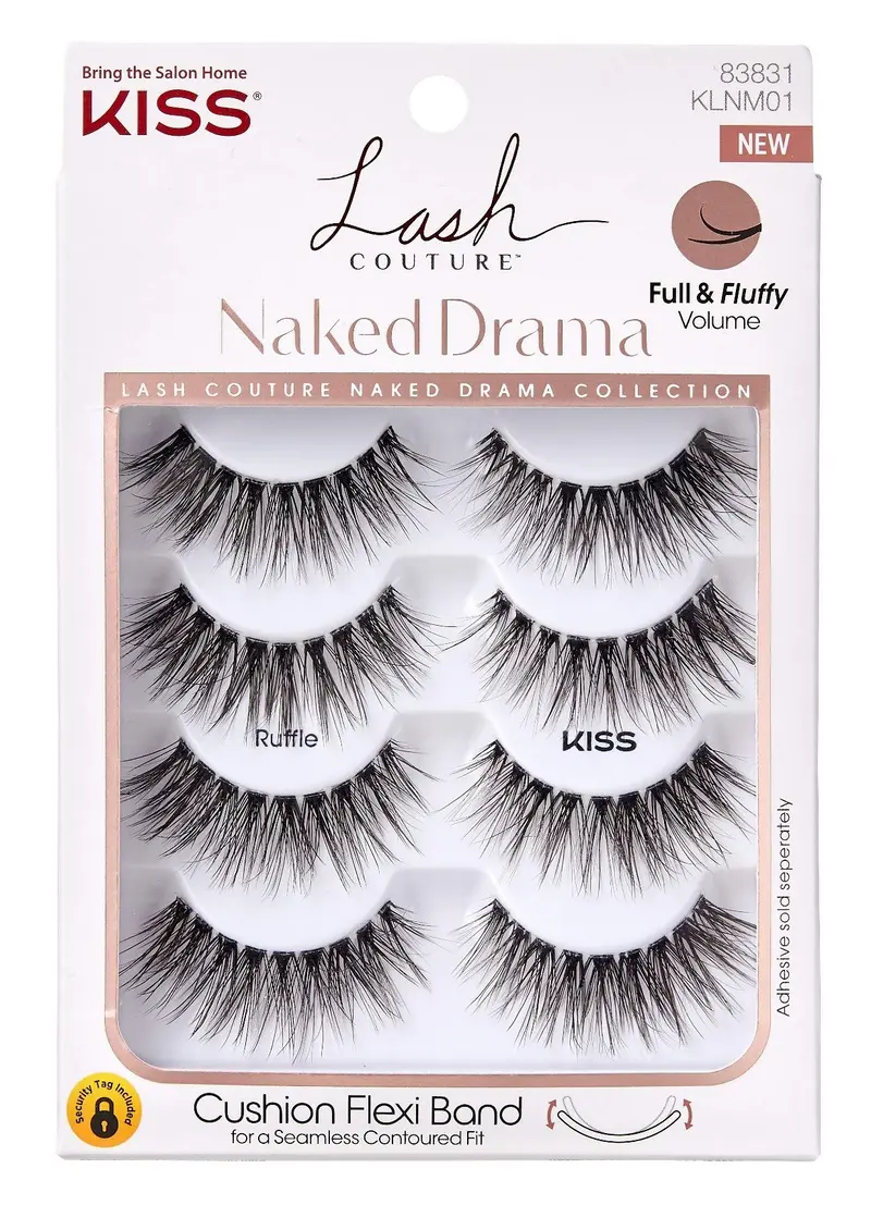 Kiss Lash Couture Naked Drama Ruffle – Pack de 2, cils volumineux et naturels