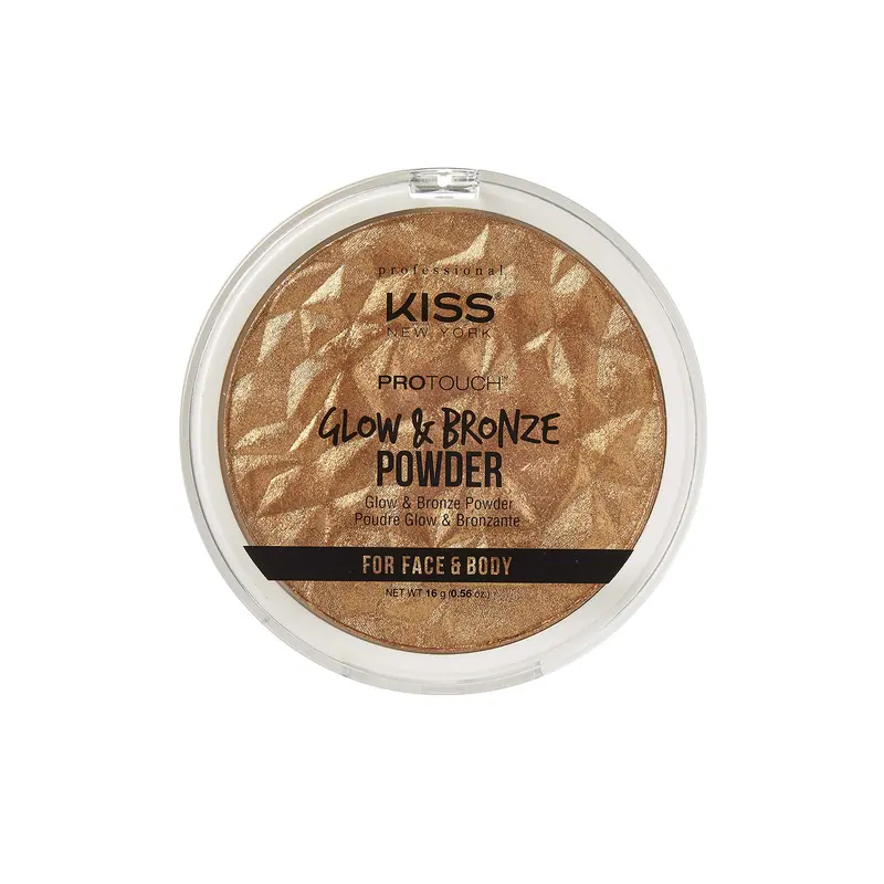 KISS NEW YORK Pro Touch Glow & Bronze Poudre – Visage et Corps, Teinte Profonde KPBP02