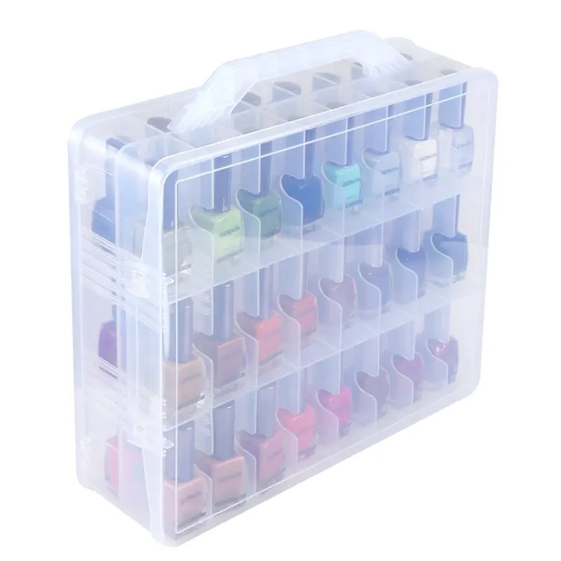 Kissbuty Organisateur universel de vernis – Porte-flacons transparent pour 48 bouteilles, diviseurs reglables