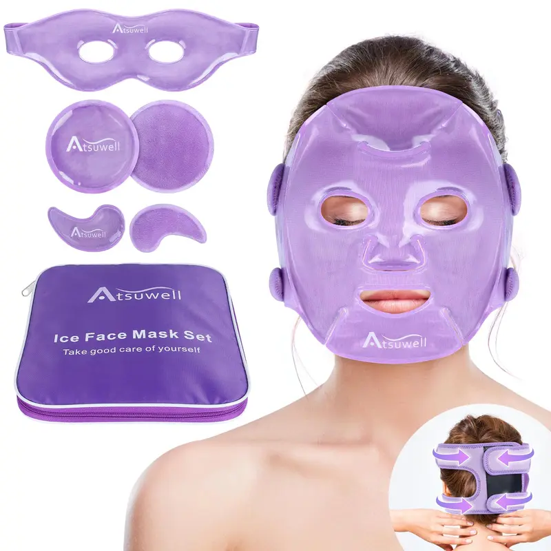 Kit Atsuwell Masque Gel Rafraîchissant Visage et Yeux – 7 pièces avec étui