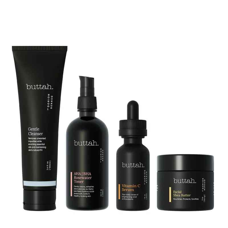 Kit Buttah Supreme pour peaux mélaninées | Beurre de karité visage 2 oz, Sérum vitamine C 1 oz