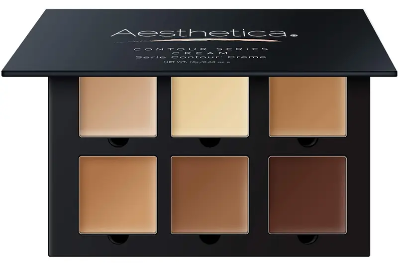 Kit Crème Contour et Highlight Aesthetica – Palette végane et non testée sur les animaux – Instructions Étapes Incluses