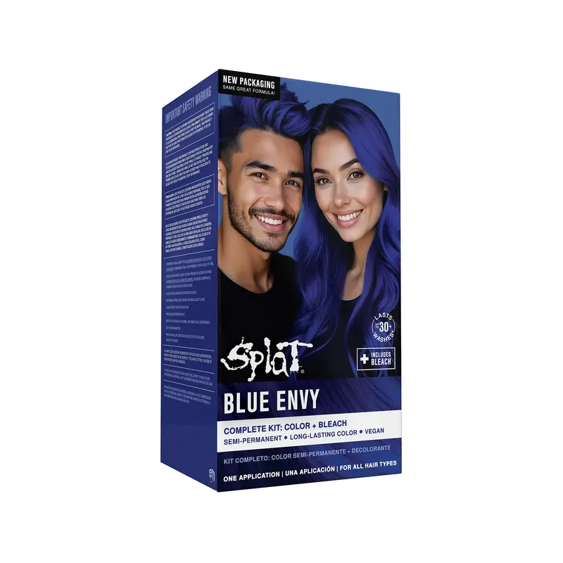 Kit de coloration semi-permanente Splat Blue Envy – Décolorant, oxydant et poudre, vegan et sans cruauté
