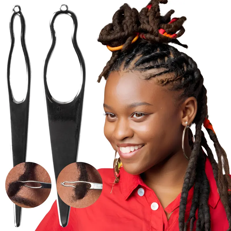 Kit d'outils d'enfilage pour locs Lion Locs – Aiguille de verrouillage (1 grande + 1 petite)