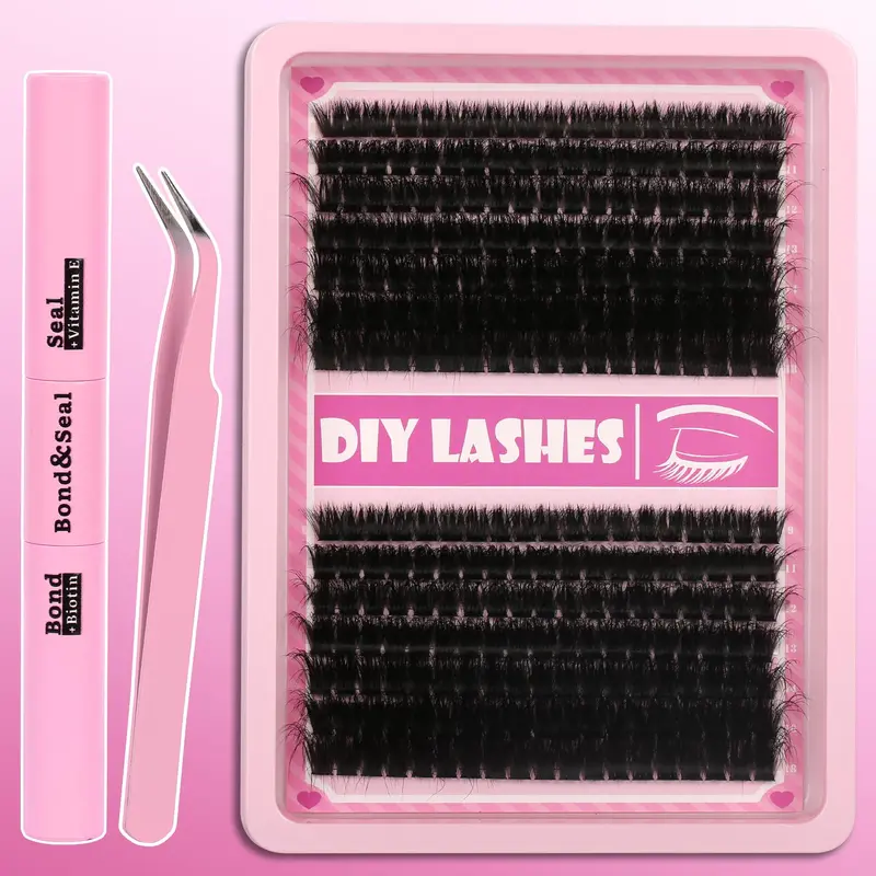 Kit Gmagictobo Groupes C Curl Cils – Extensions à faire soi-même, 280 pièces (9–18 mm)