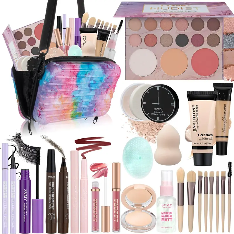 Kit Maquillage VENSUN pour Teens et Femmes – Palette Ombres et Rouge à Lèvres