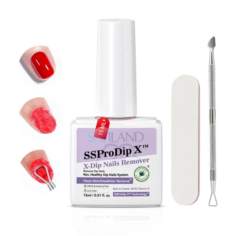 Kit Retrait Poudre Trempée SAVILAND SSPro X – Doux et Facile, Sans Trempage, Grattoir et Lime, 0,5 floz