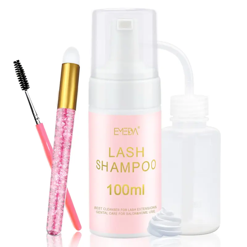 Kit Shampoing Cils EMEDA – Nettoyage Doux pour Extensions et Cils (100 ml) – Sans Huile