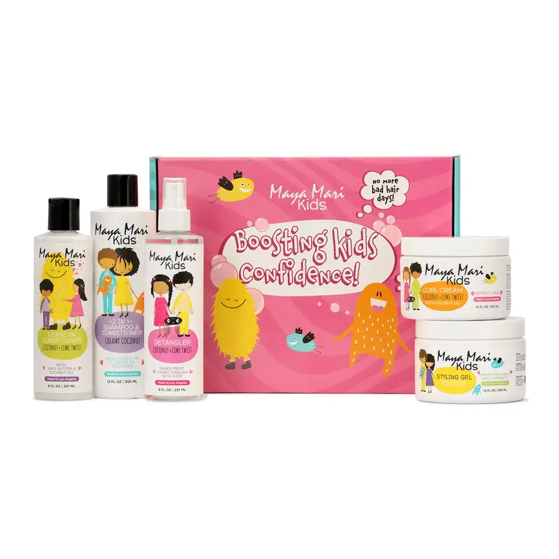 Kit Soin Cheveux Enfants MAYA MARI – 5 Pièces (2–12 ans), Shampoing & Après-Shampoing Sans Sulfates