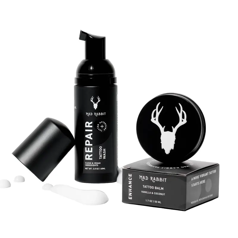 Kit Soin Tatouage Mad Rabbit – Baume Tatouage & Savon Mousse, Vegan & Sans Parfum