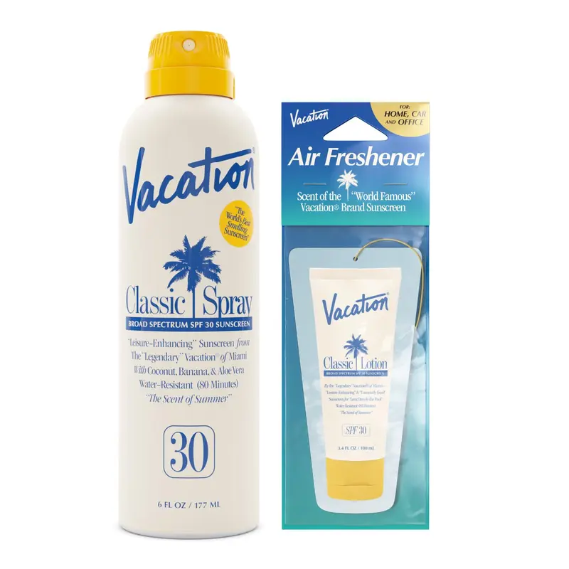 Kit Vacation Classic – Spray Solaire SPF 30 et Parfum d'Ambiance, Transparent sur Toutes les Peaux, Vegan, 177 ml