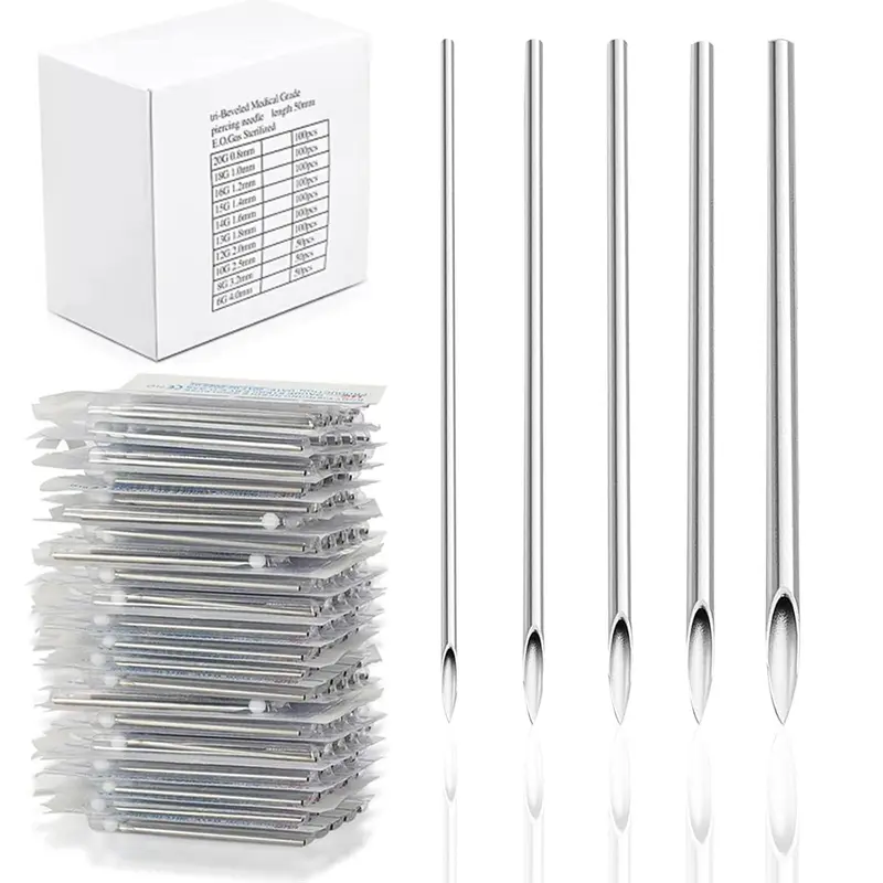 Kit Yugui 100 Aiguilles Piercing Mix 12G-20G – Aiguilles Stériles 316L