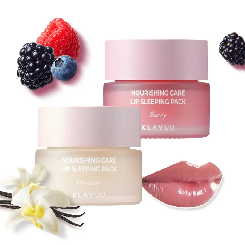 Klavuu Lip Mask Set (2PCS) – Soin Lèvres Nocturne Hydratant Berry et Vanille
