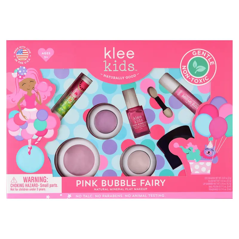 Klee Naturals Luna Star Kit – Kit Deluxe Maquillage Enfant Non Toxique, Fabriqué aux États-Unis (Pink Bubble Fairy)