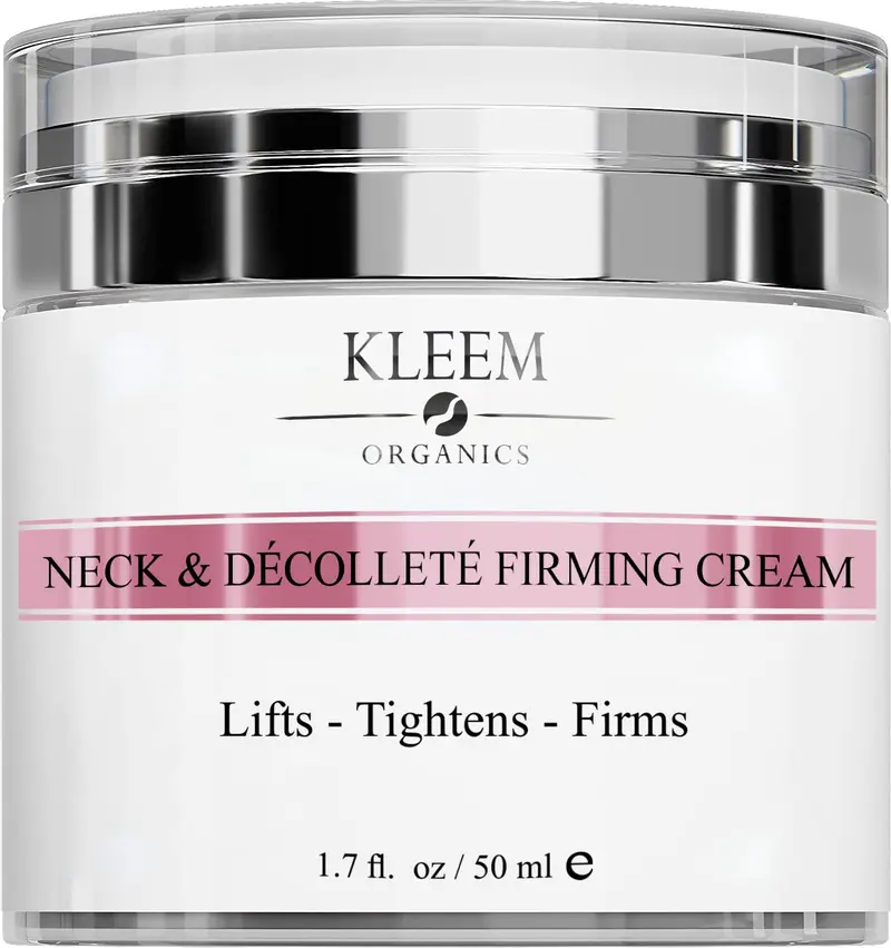 Kleem Organics Crème Raffermissante du Cou | Hydratation Rétinol Visage & Décolleté | Anti-Âge Femmes | Collagène & Peptides | Fabriqué aux États‑Unis | 50 ml