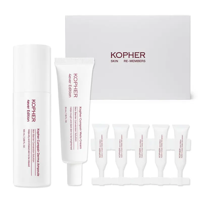 Kopher Soin Trio Réparation Barrière – Peptides et Niacinamide avec Brume d'Ampoule, SOS et Crème