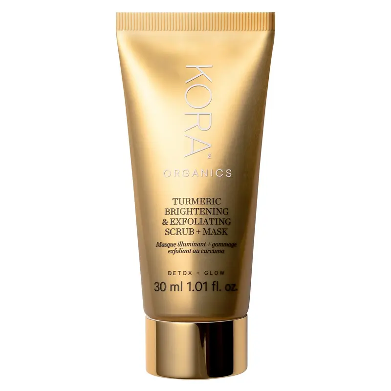 KORA Organics Turmeric Brightening & Exfoliating Mask – Gommage Visage Multi-Usage Bio, 30 ml