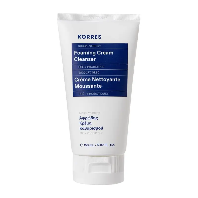 Korres Nettoyant Crème Mousse Yaourt Grec – Hydratant et Démaquillant, 150 ml