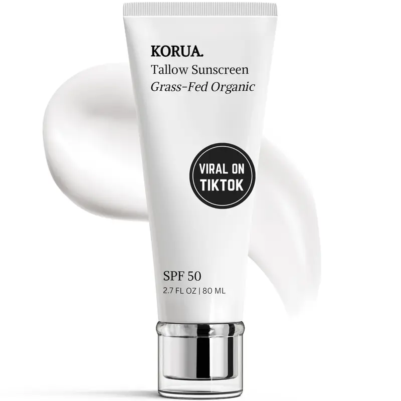 Korua Écran solaire au suif de boeuf – zinc non nano 25% 80 ml | Sans parfum, sans parabènes, respectueux des récifs