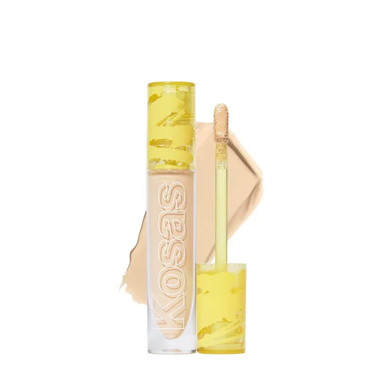 Kosas Revealer Concealer - Couvrance moyenne, Acide Hyaluronique, Camoufle cernes et taches + Éclat, Hydrate, Longue tenue, Végane, Teinte 02 W