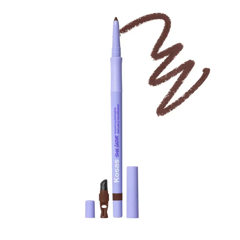 Kosas Soulgazer Gel Eyeliner Depth – Crayon gel waterproof rétractable à l'acide hyaluronique – Marron chaud matte