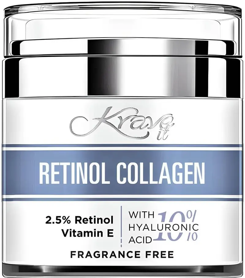 KRAVE IT Crème Visage Jour et Nuit – Rétinol 2,5% + Hyaluronique 10% – Hydratation, Fermeté, Sans Parfum, 50 ml