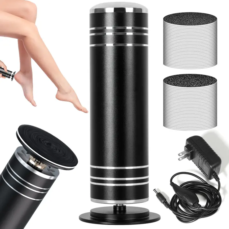 krofaue 1000 tr/min ponceuse de pied electrique – outil de pedicure en aluminium reglable avec 60 disques abrasifs pour pieds a domicile