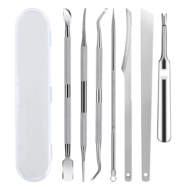 KuanStore Kit pédicure 7 pièces – outils en acier inoxydable pour ongles incarnés