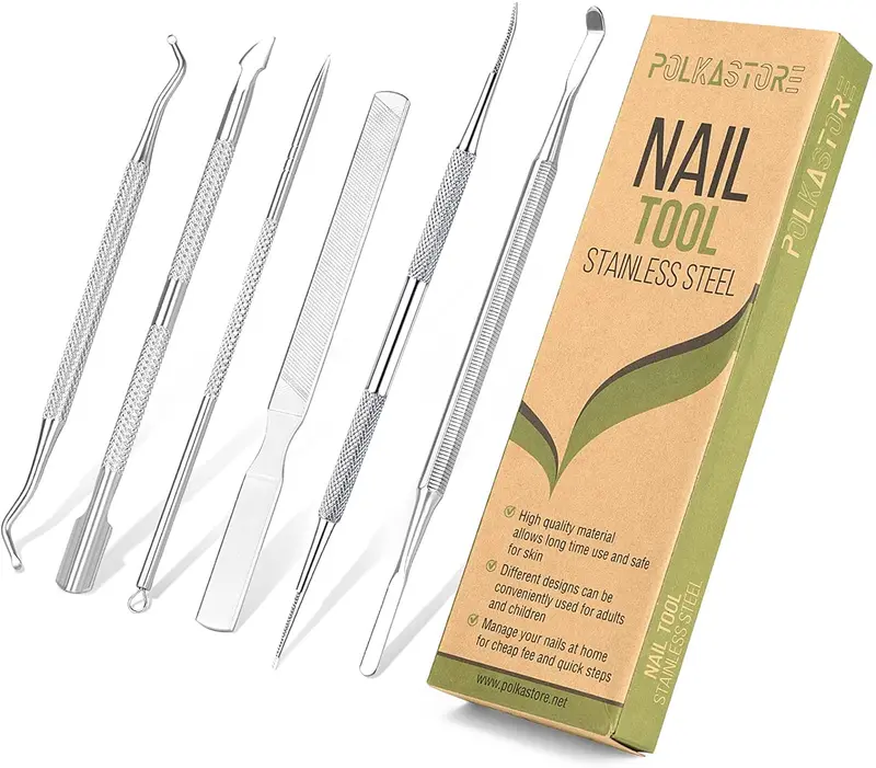 KuanStore Pack 6 Outils Professionnels pour Ongles Incarnés – Acier Chirurgical